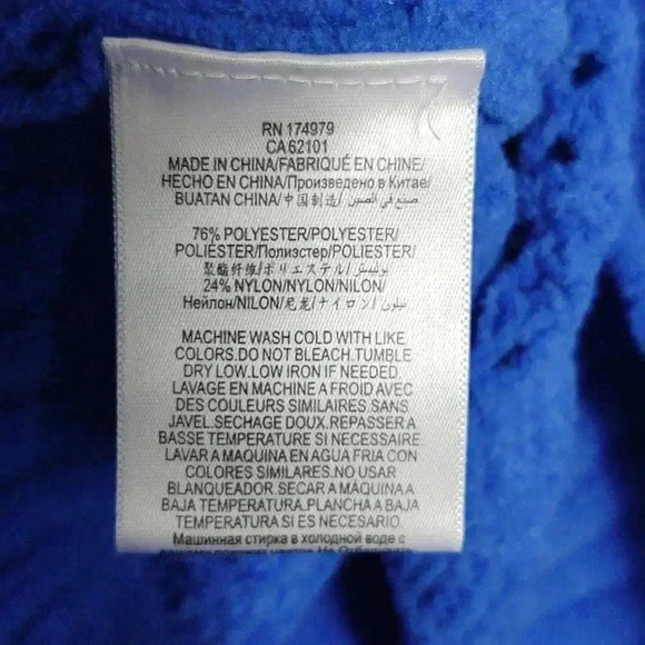 BCBGMAXAZRIA Women's Chenille Pointelle Blue Electric Sweater Size Xsmall - Picture 6 of 16